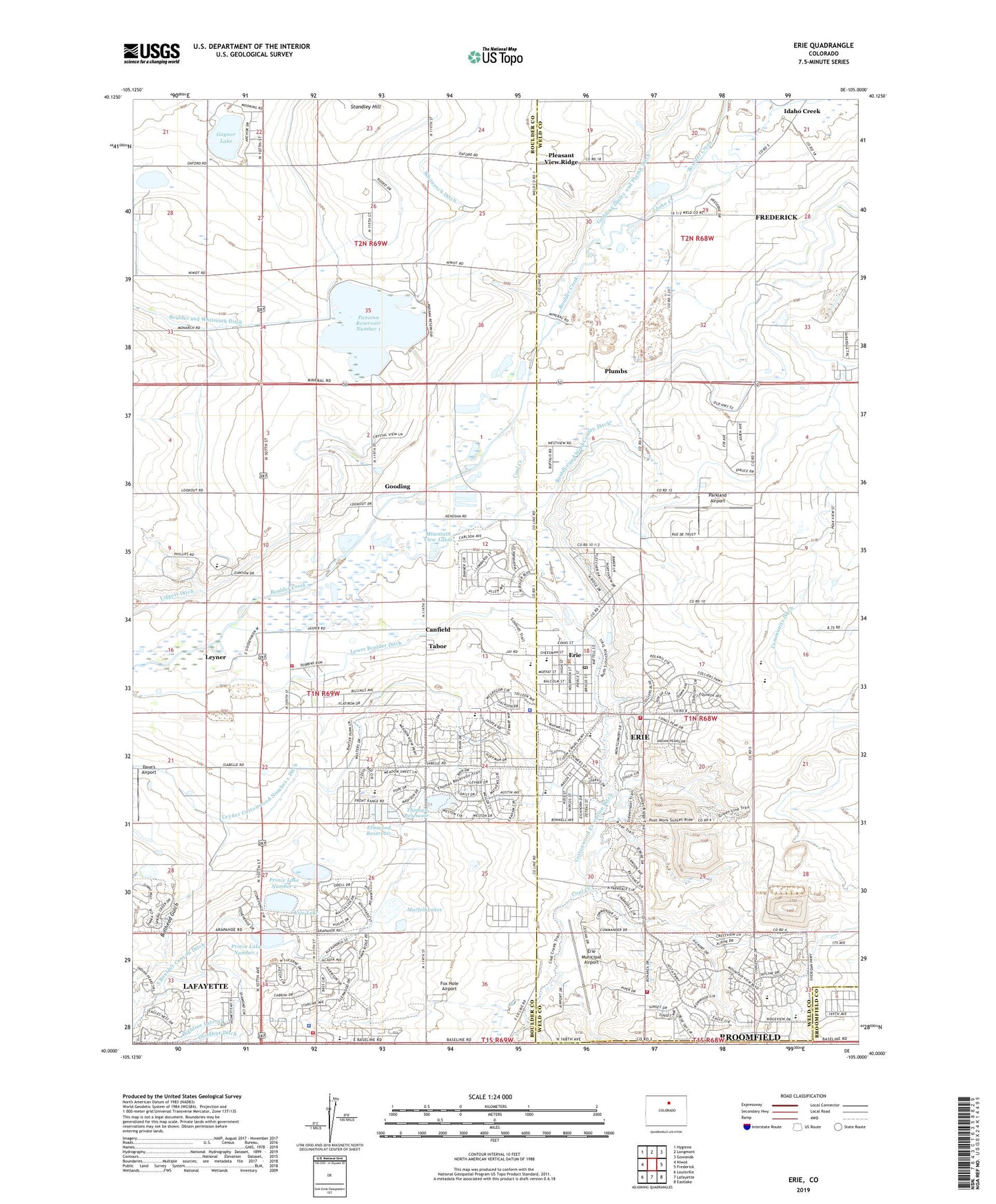 Erie Colorado US Topo Map Image
