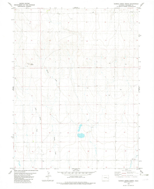 Classic USGS Eureka Creek North Colorado 7.5'x7.5' Topo Map Image