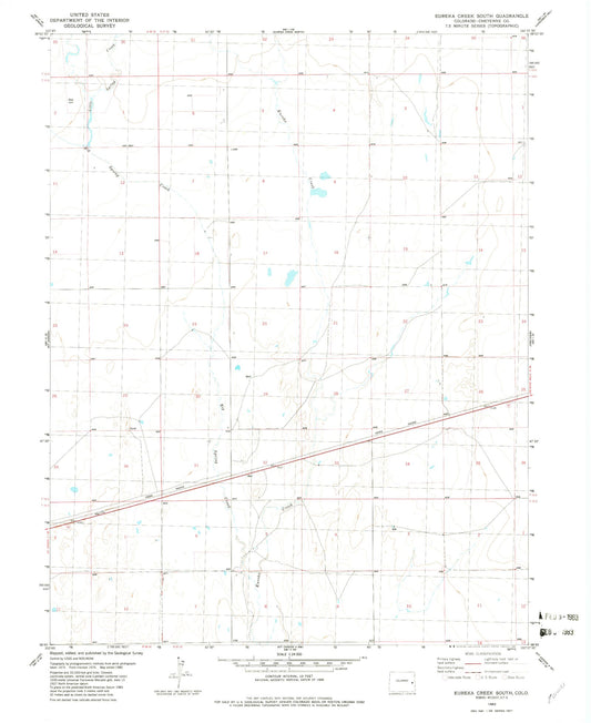 Classic USGS Eureka Creek South Colorado 7.5'x7.5' Topo Map Image