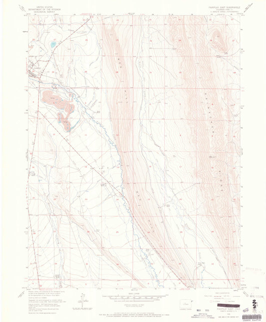 Classic USGS Fairplay East Colorado 7.5'x7.5' Topo Map Image
