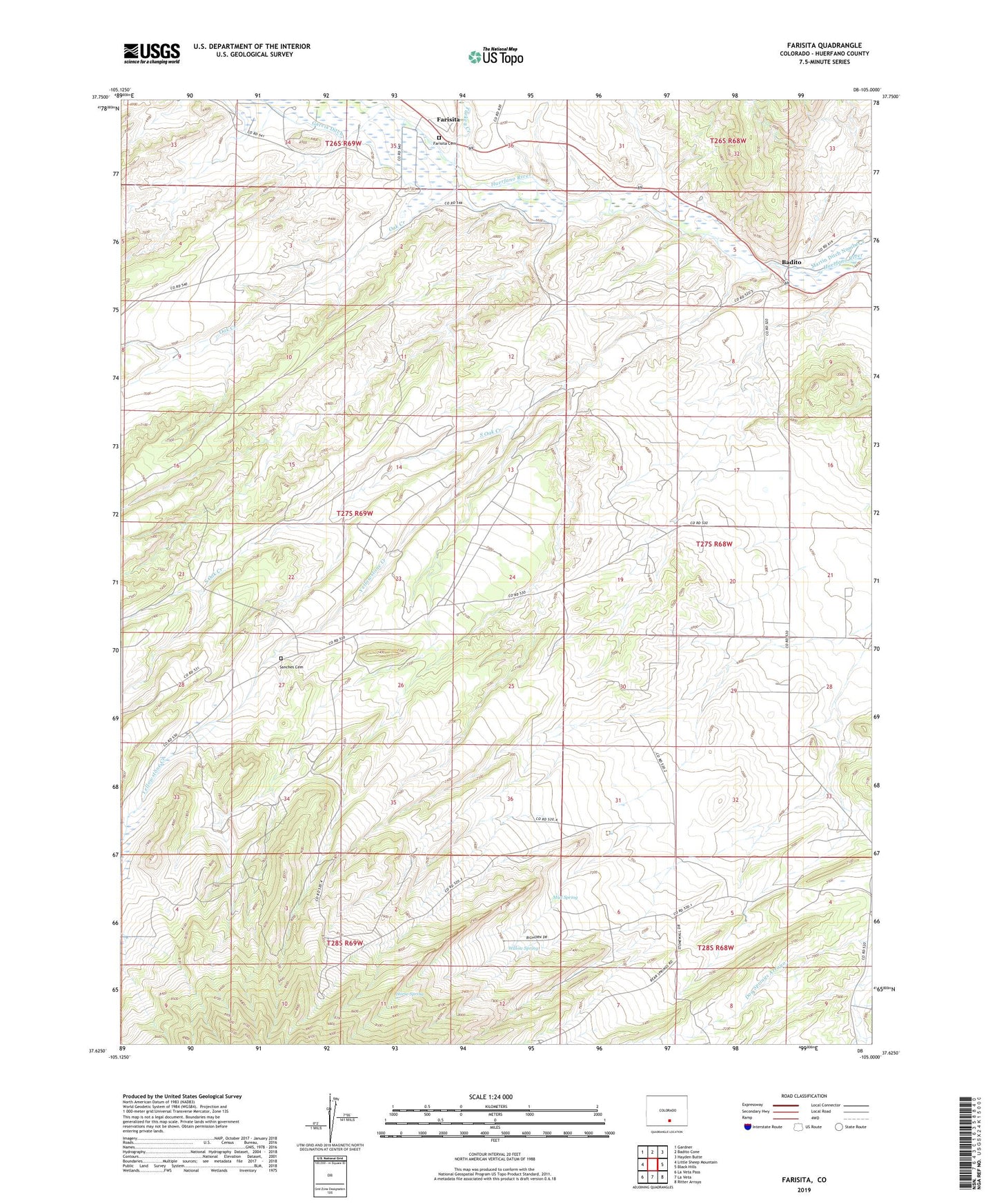 Farisita Colorado US Topo Map Image