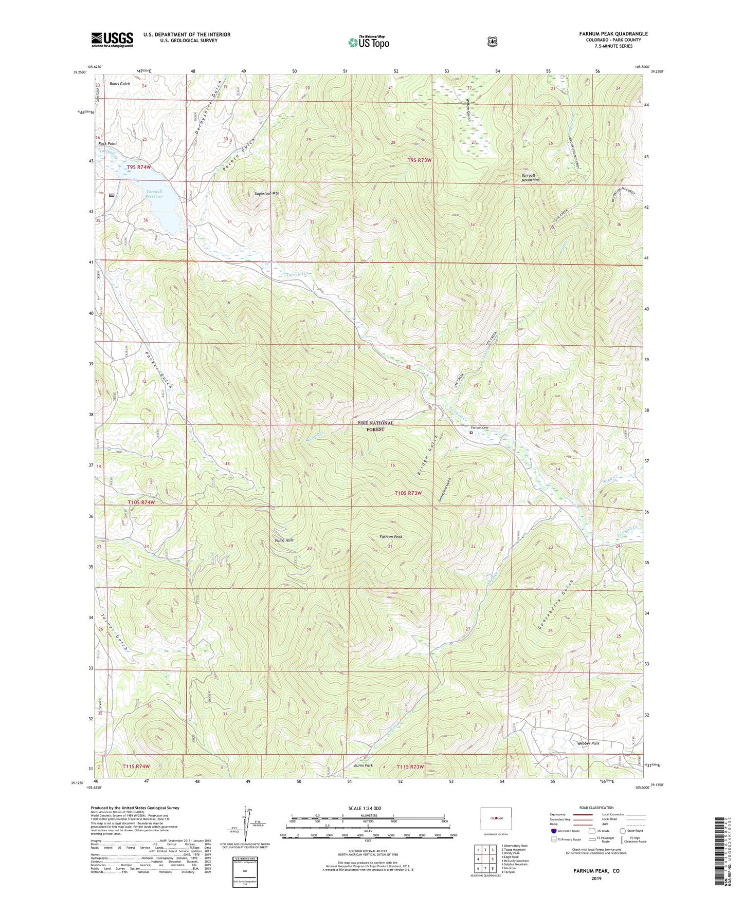 Farnum Peak Colorado US Topo Map Image