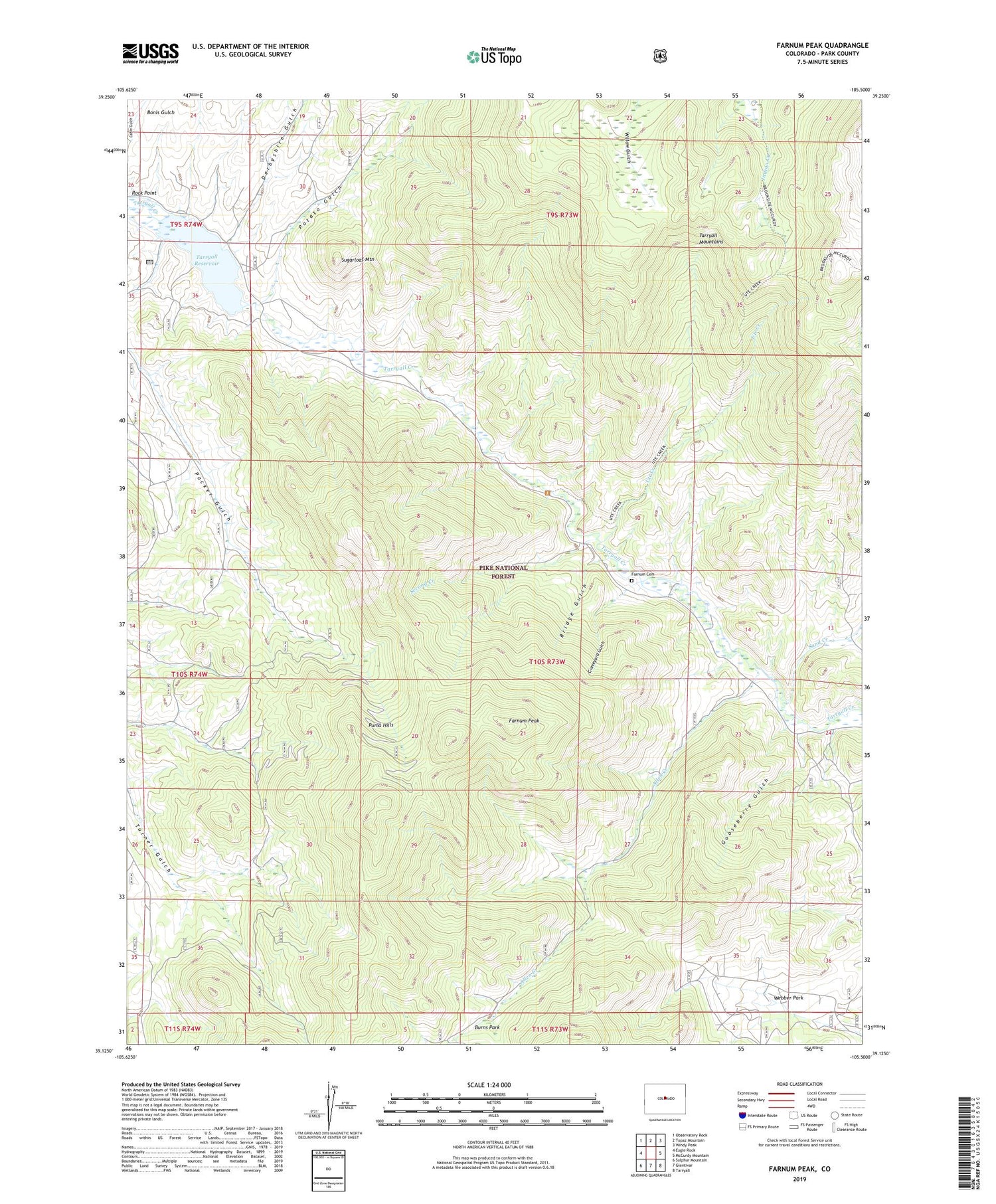 Farnum Peak Colorado US Topo Map Image
