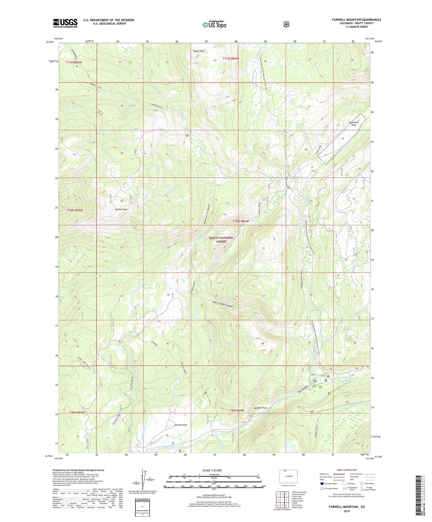Farwell Mountain Colorado US Topo Map Image