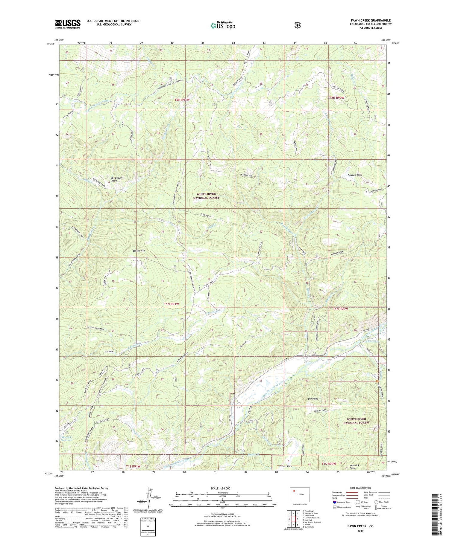 Fawn Creek Colorado US Topo Map Image