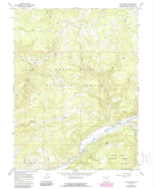Classic USGS Fawn Creek Colorado 7.5'x7.5' Topo Map Image