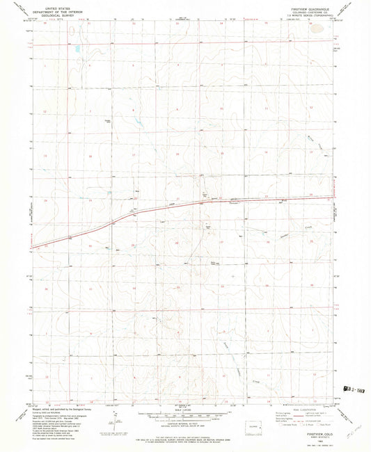 Classic USGS Firstview Colorado 7.5'x7.5' Topo Map Image