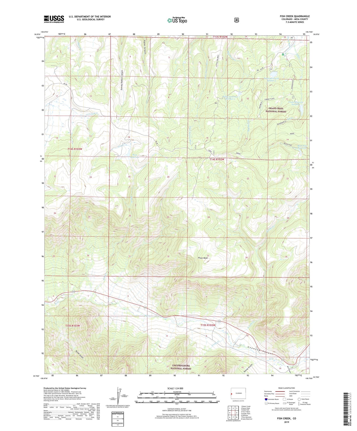 Fish Creek Colorado US Topo Map Image