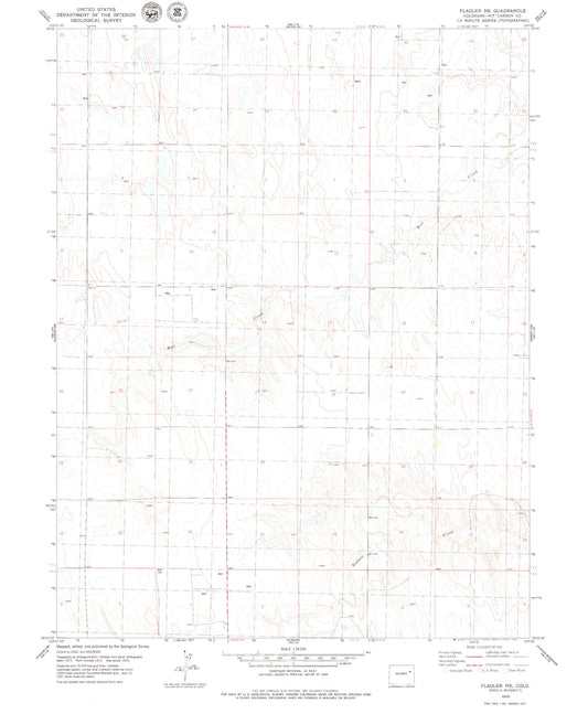 Classic USGS Flagler NE Colorado 7.5'x7.5' Topo Map Image