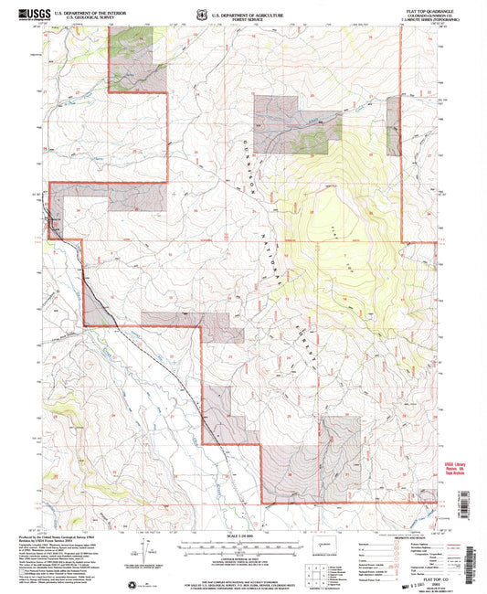 Classic USGS Flat Top Colorado 7.5'x7.5' Topo Map Image