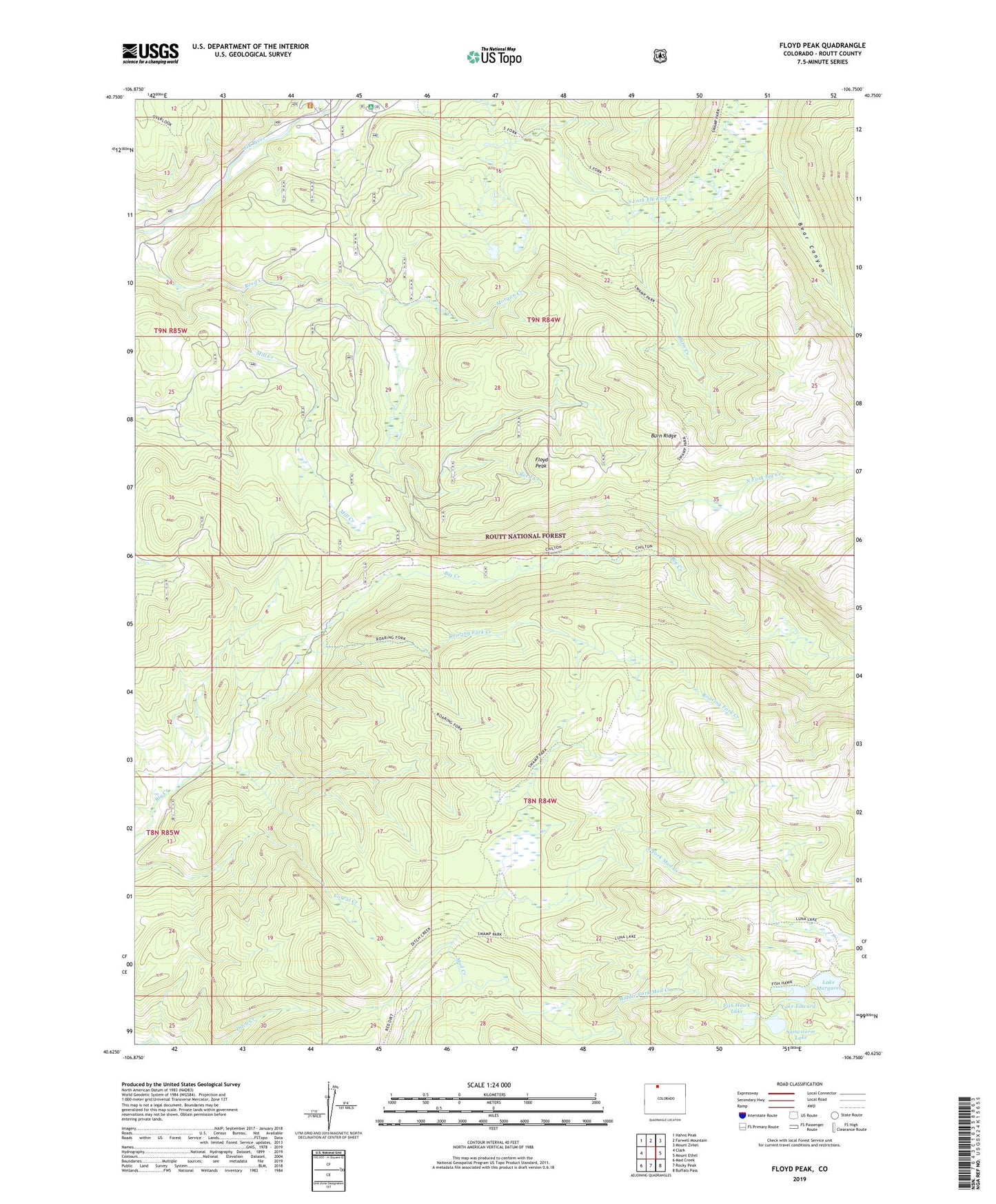 Floyd Peak Colorado US Topo Map Image