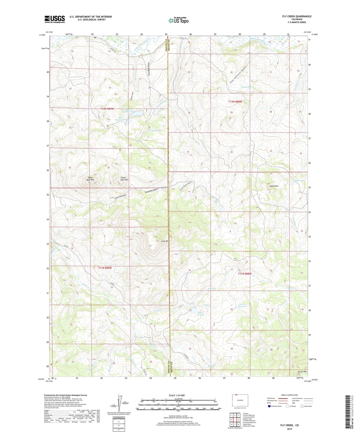 Fly Creek Colorado US Topo Map Image