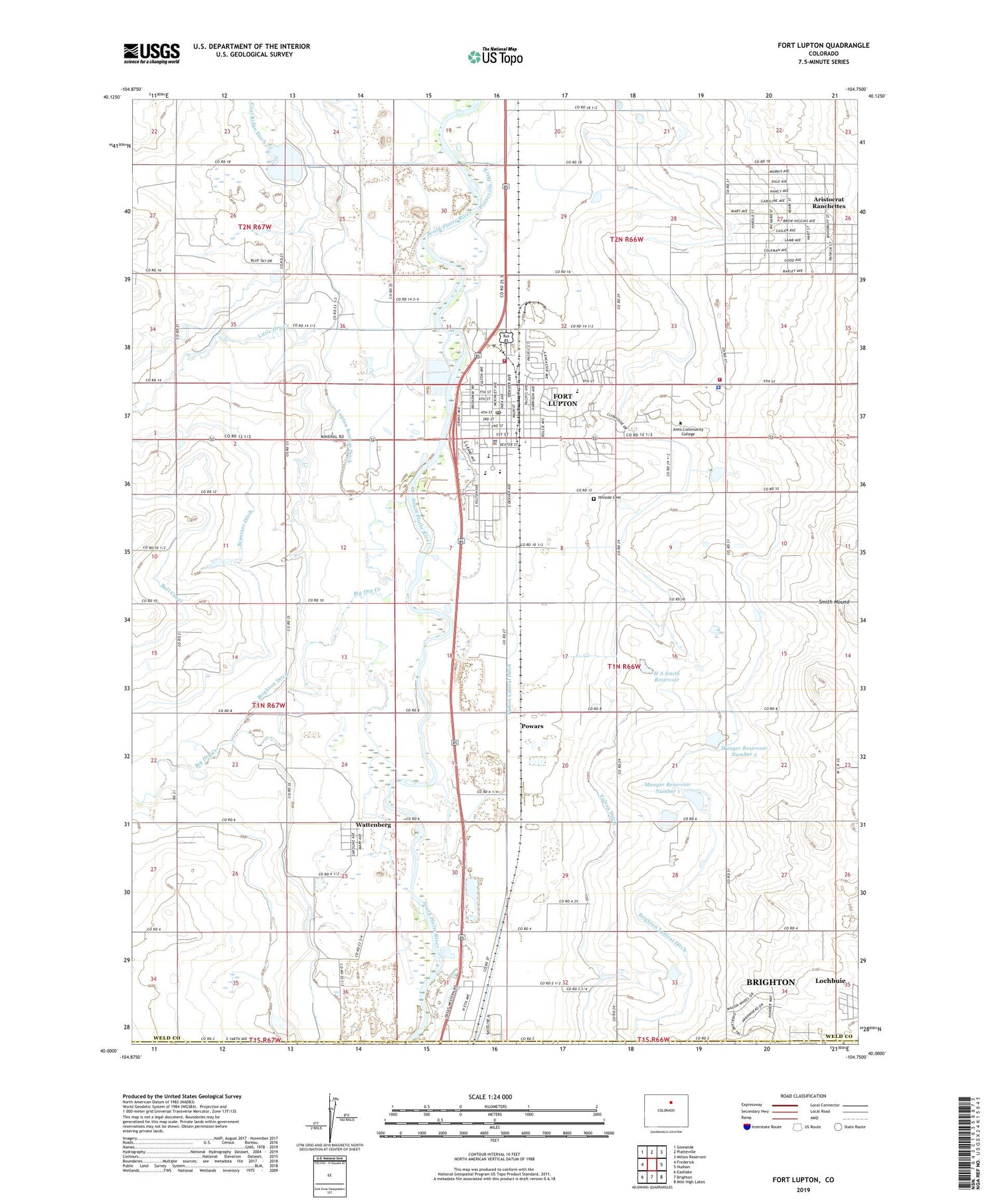 Fort Lupton Colorado US Topo Map Image