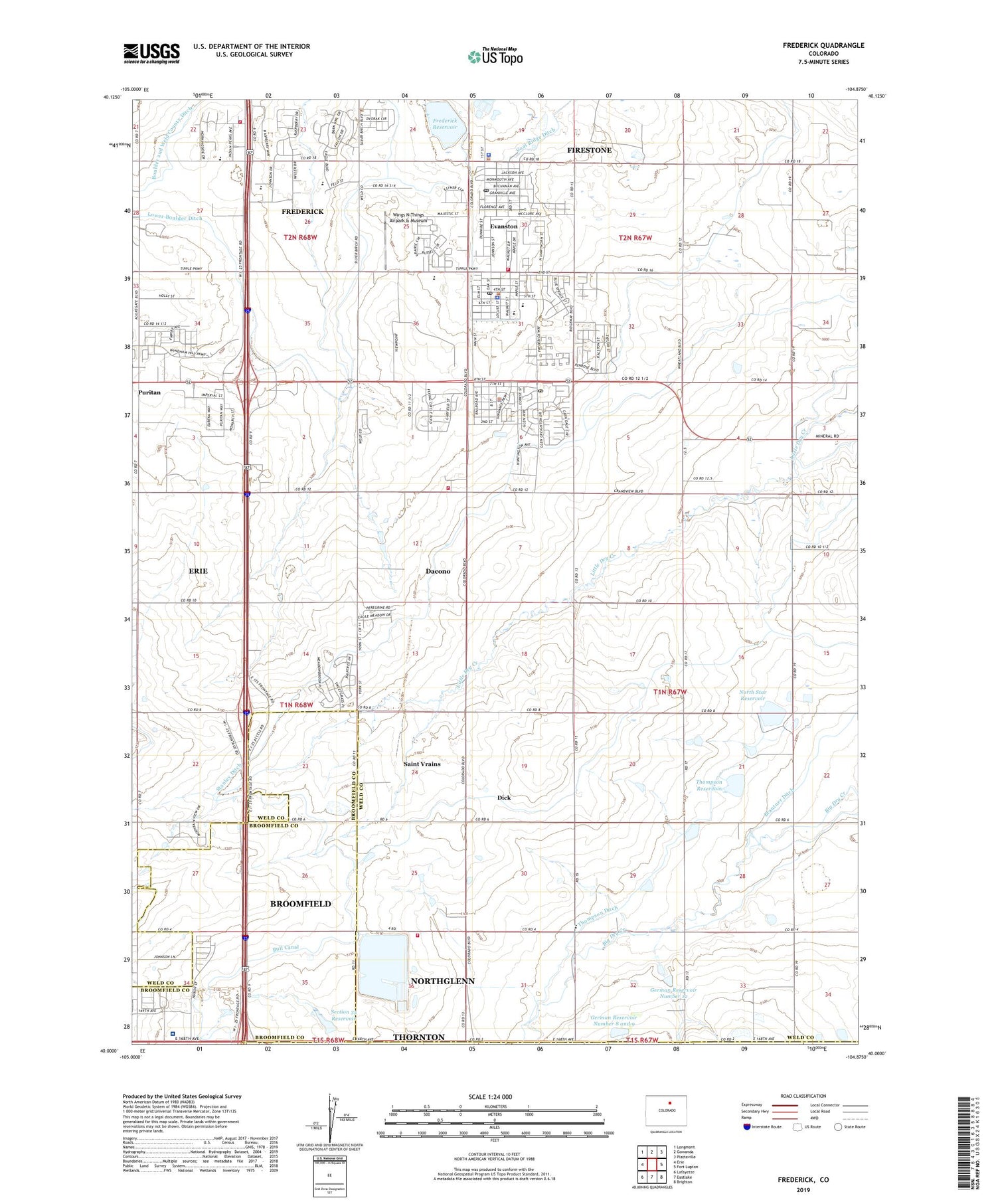 Frederick Colorado US Topo Map Image