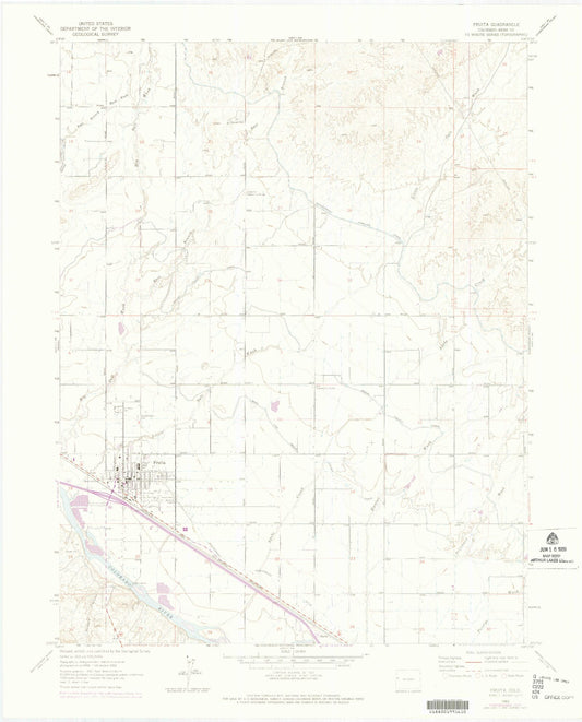 Classic USGS Fruita Colorado 7.5'x7.5' Topo Map Image