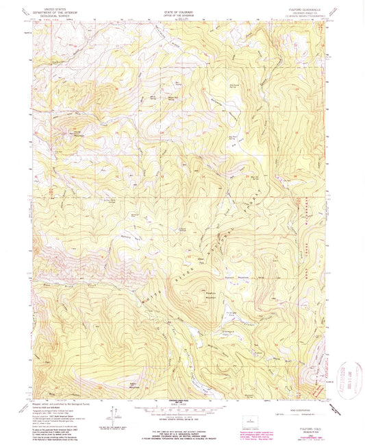 Classic USGS Fulford Colorado 7.5'x7.5' Topo Map Image