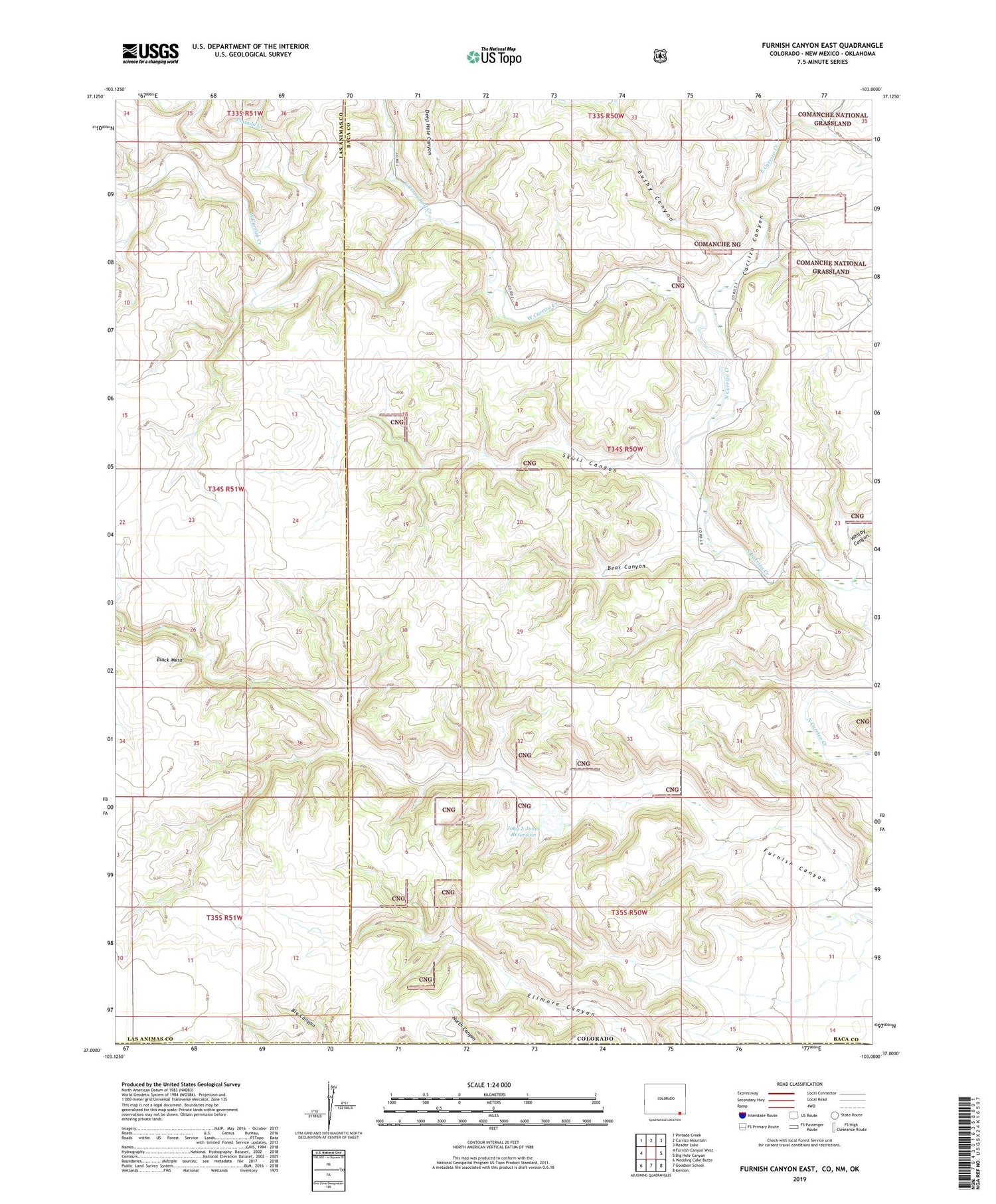 Furnish Canyon East Colorado US Topo Map Image