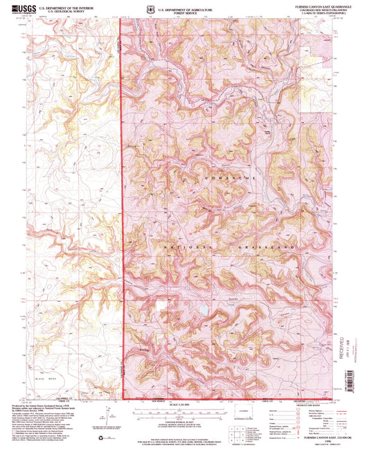 Classic USGS Furnish Canyon East Colorado 7.5'x7.5' Topo Map Image