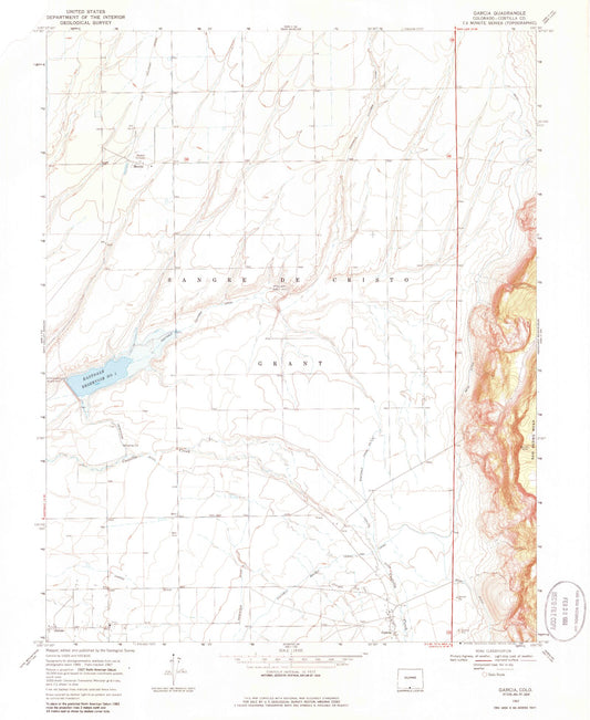 Classic USGS Garcia Colorado 7.5'x7.5' Topo Map Image