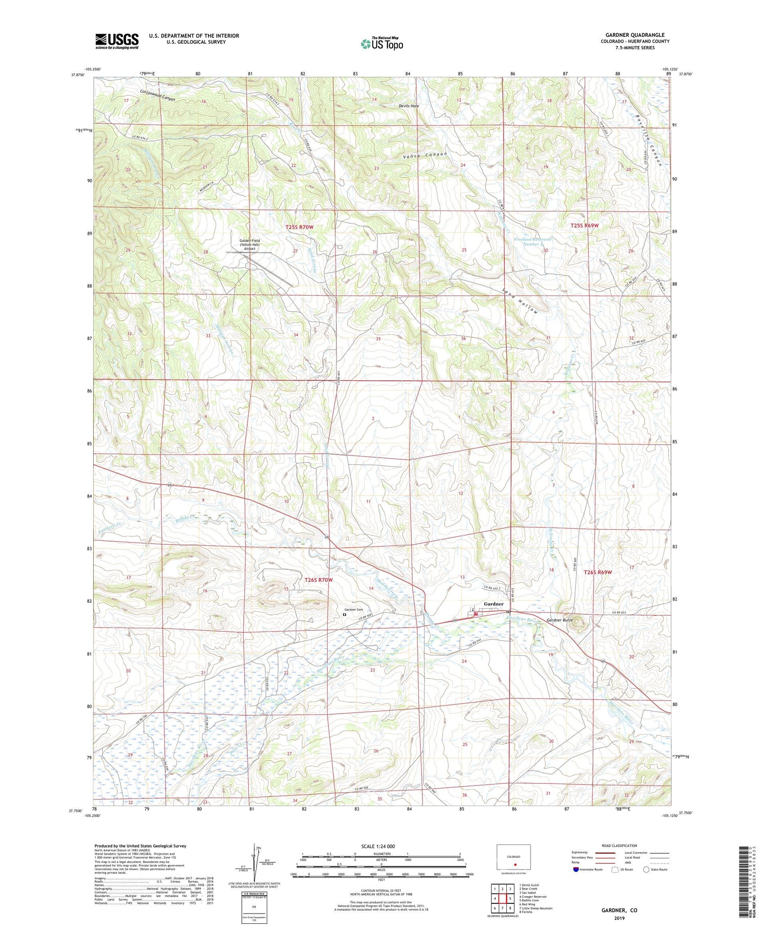Gardner Colorado US Topo Map Image