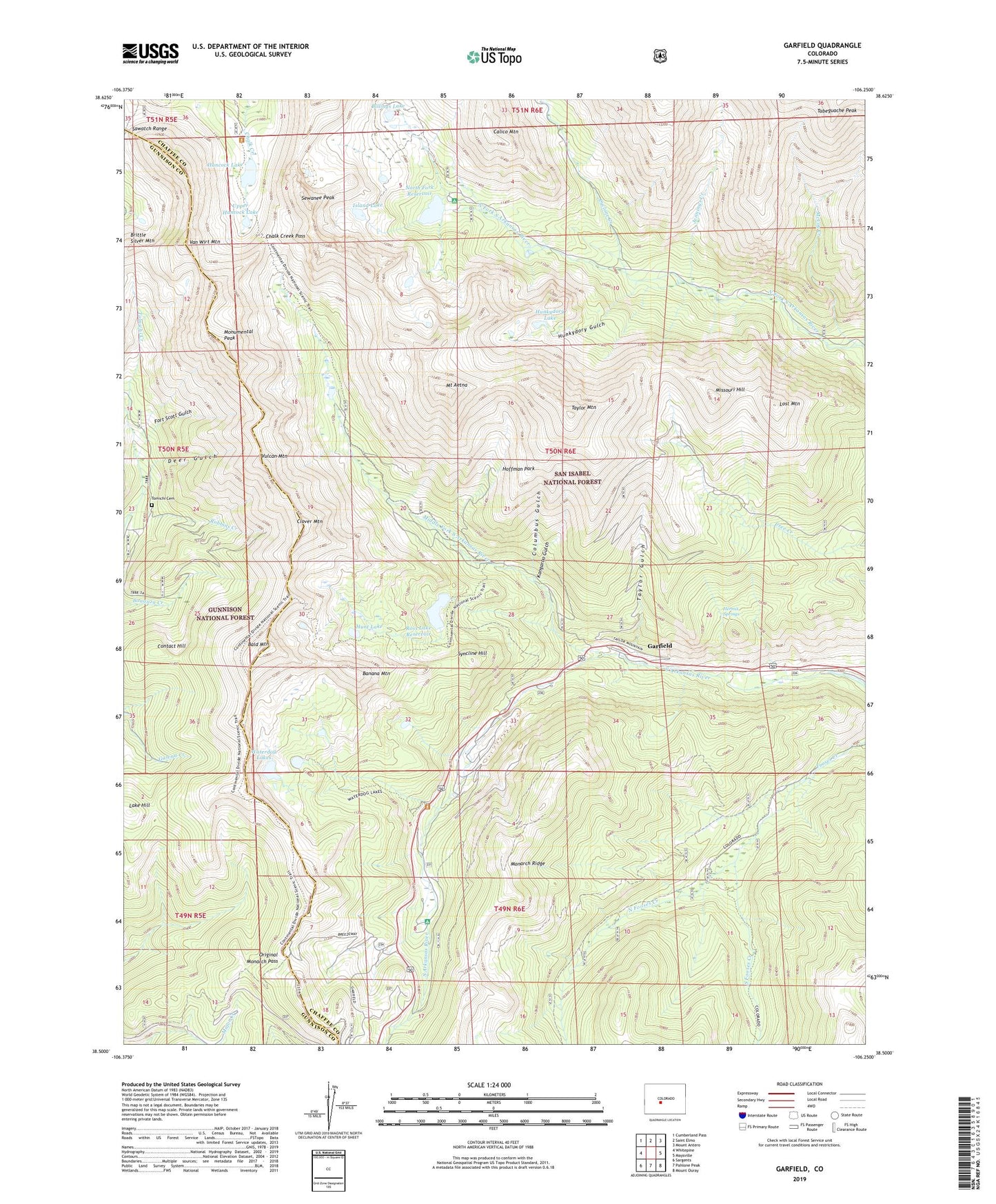 Garfield Colorado US Topo Map Image