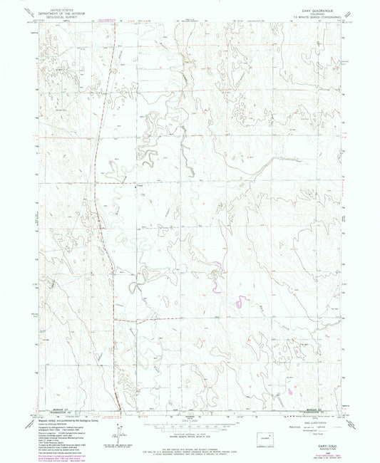 Classic USGS Gary Colorado 7.5'x7.5' Topo Map Image