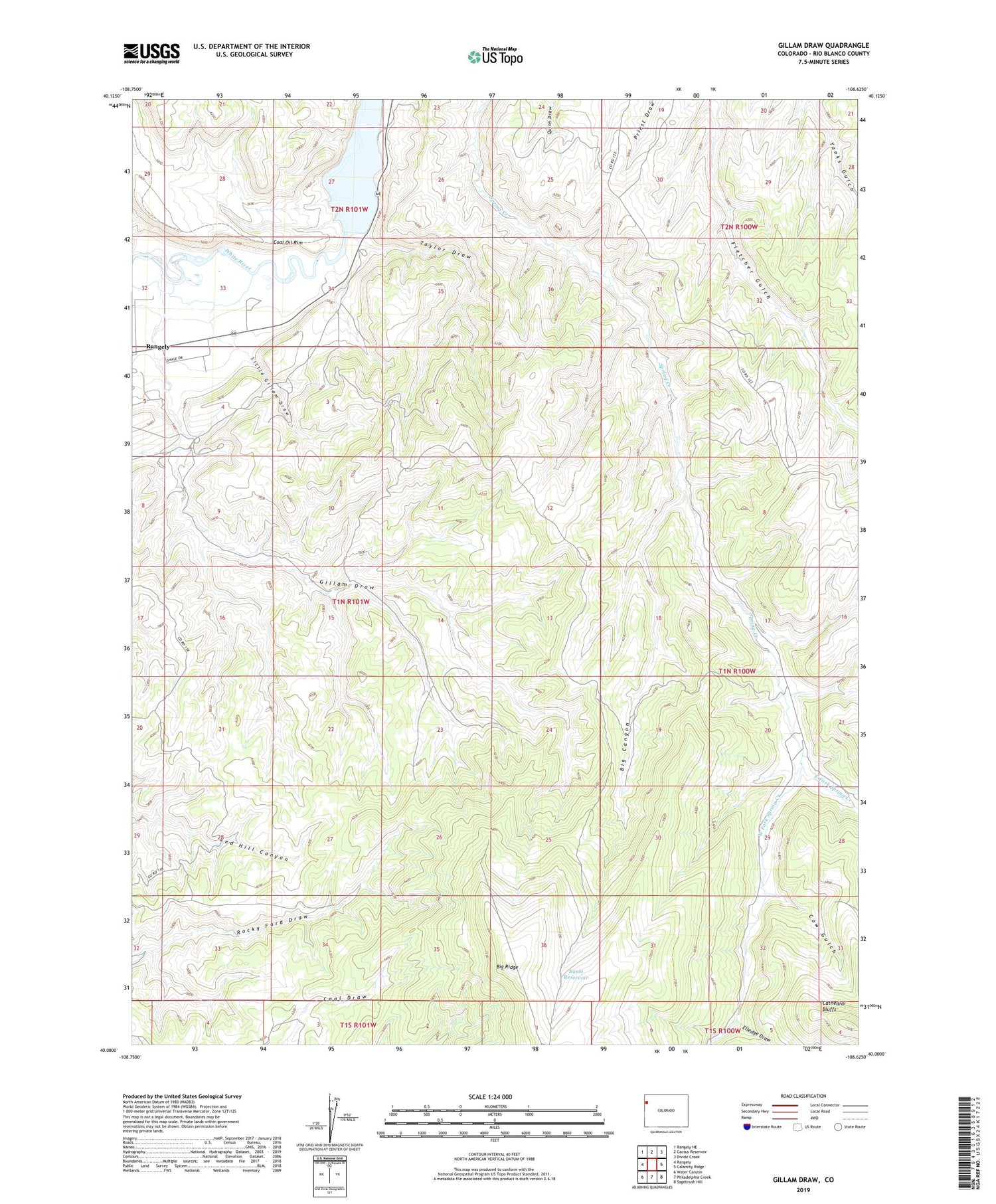 Gillam Draw Colorado US Topo Map Image