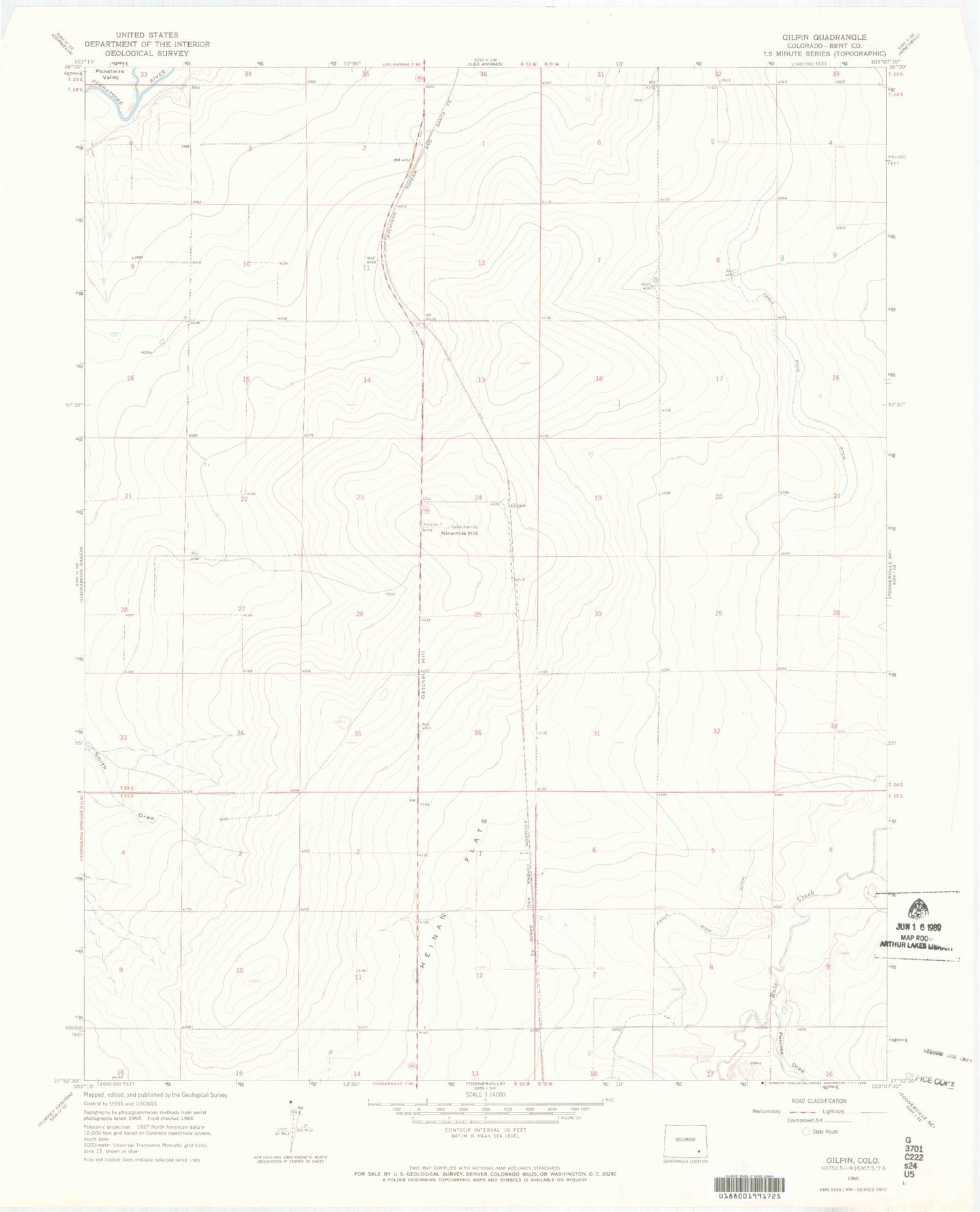 Classic USGS Gilpin Colorado 7.5'x7.5' Topo Map Image
