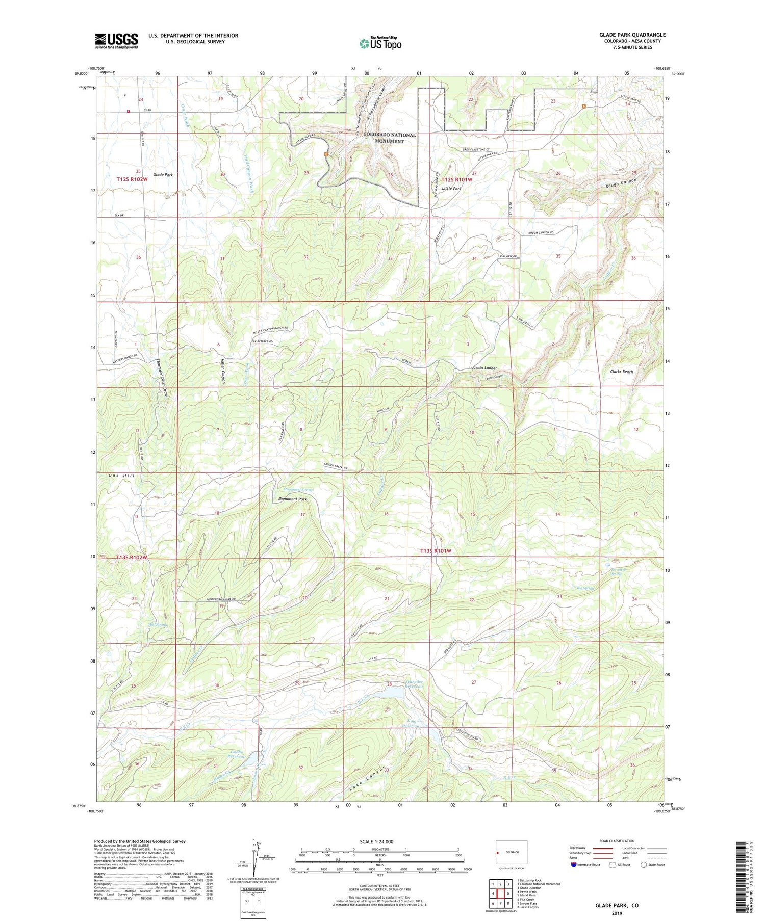 Glade Park Colorado US Topo Map Image
