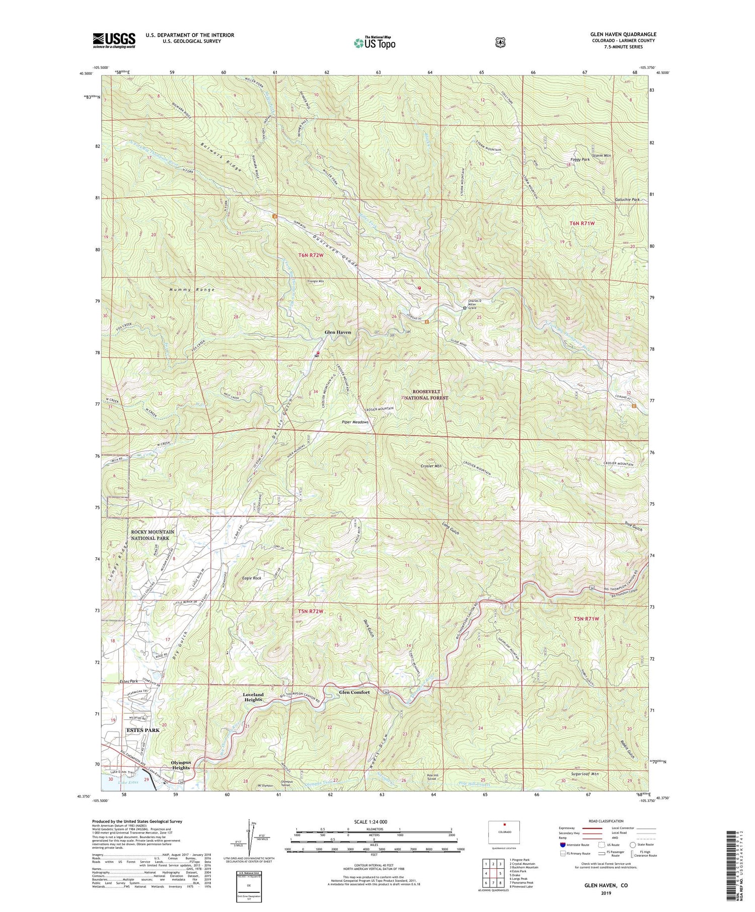 Glen Haven Colorado US Topo Map Image