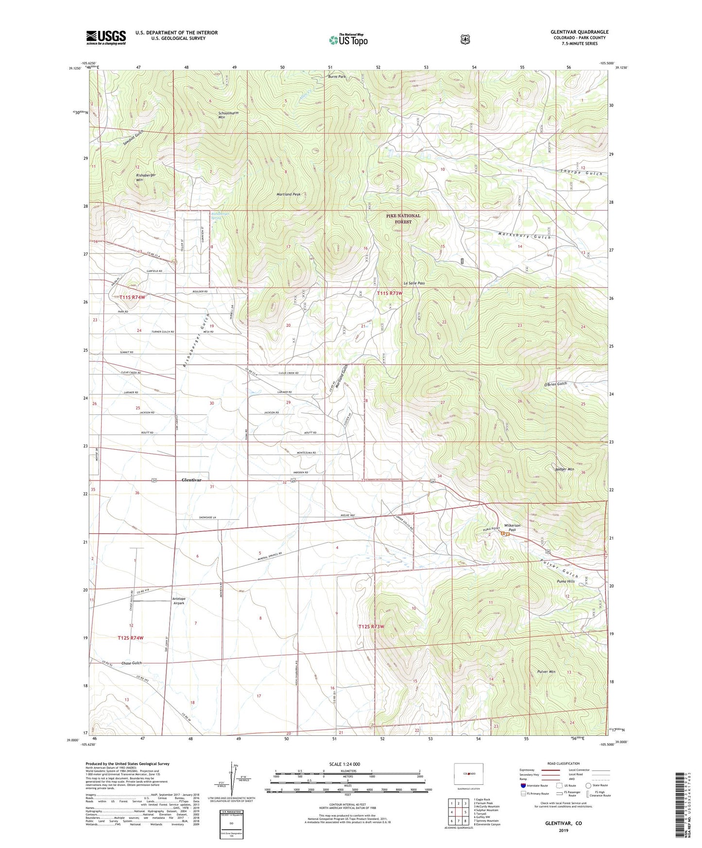 Glentivar Colorado US Topo Map Image