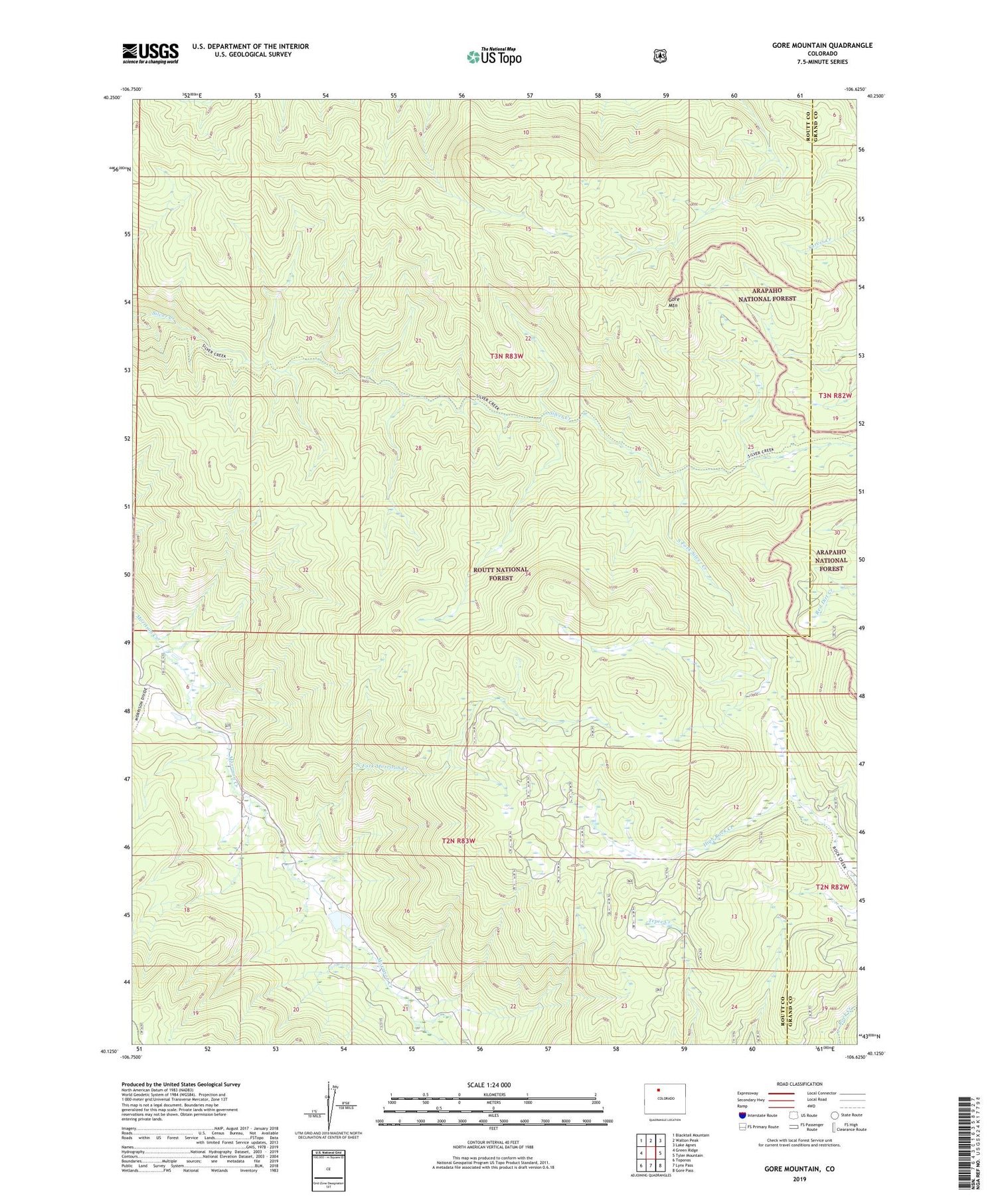 Gore Mountain Colorado US Topo Map Image