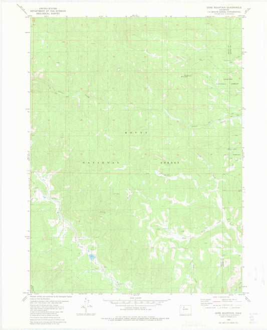 USGS Classic Gore Mountain Colorado 7.5'x7.5' Topo Map Image