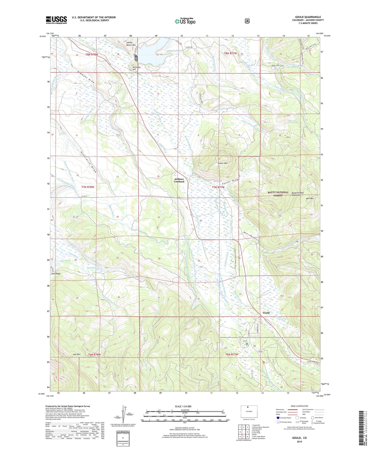 Gould Colorado US Topo Map Image