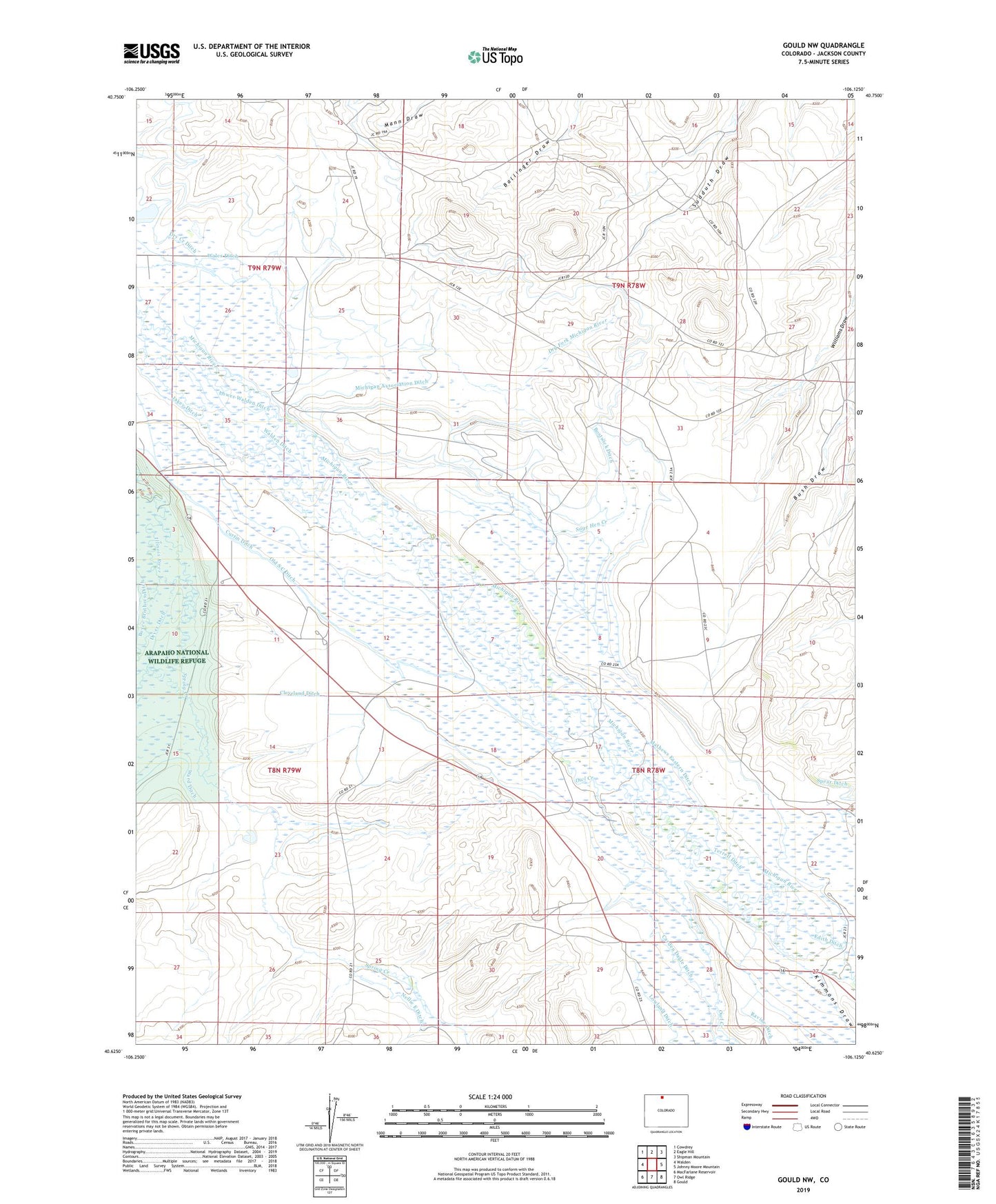 Gould NW Colorado US Topo Map Image