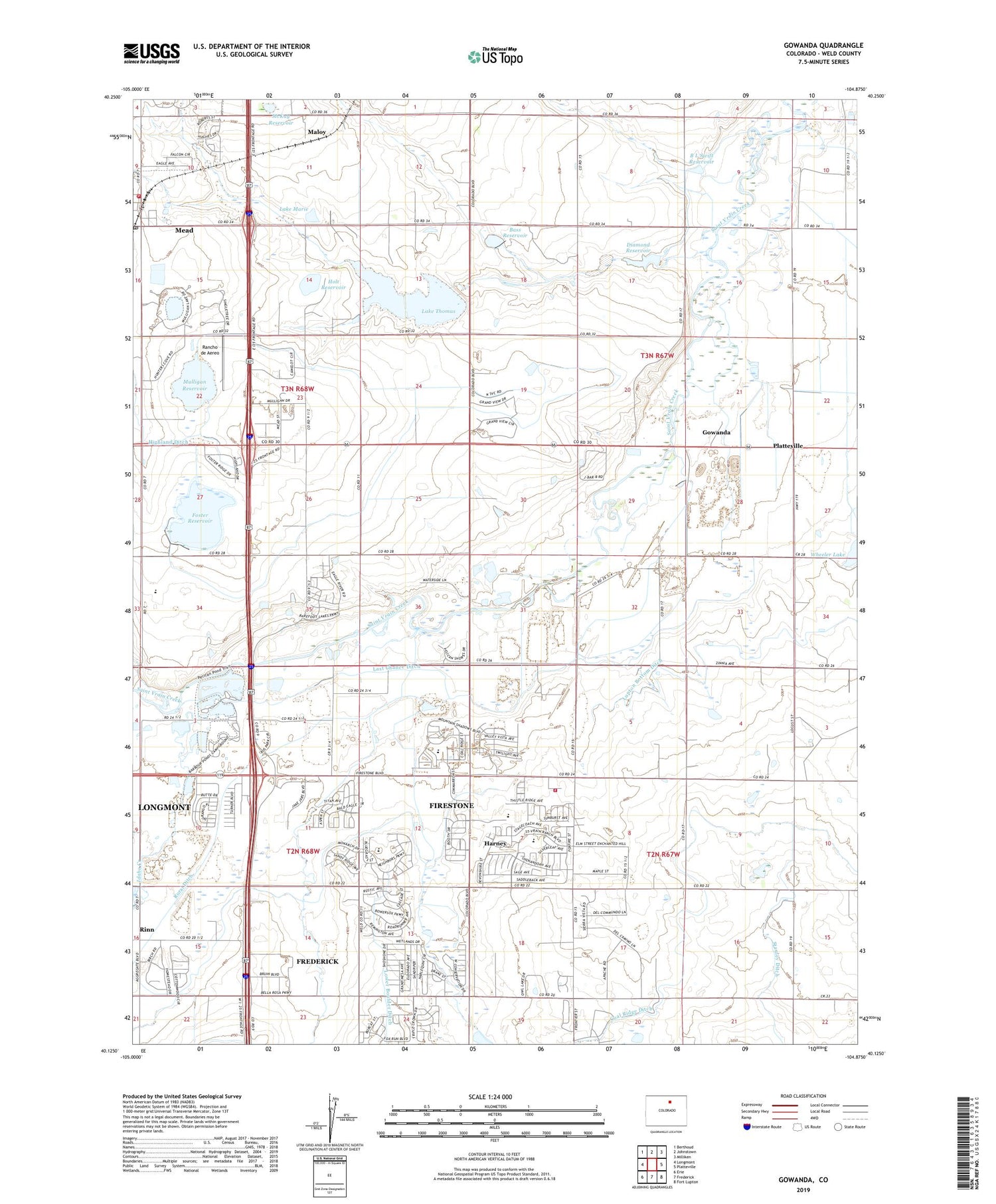 Gowanda Colorado US Topo Map Image