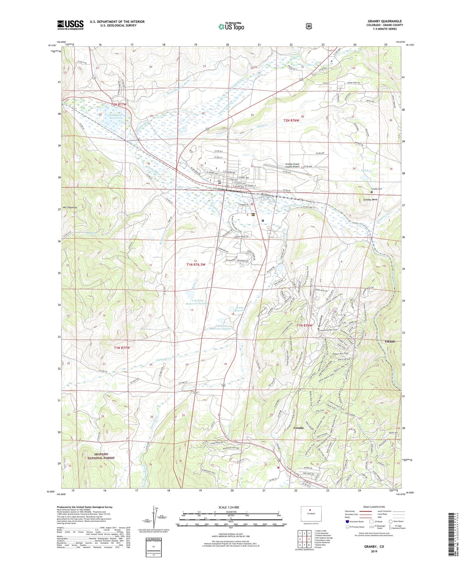 Granby Colorado US Topo Map Image