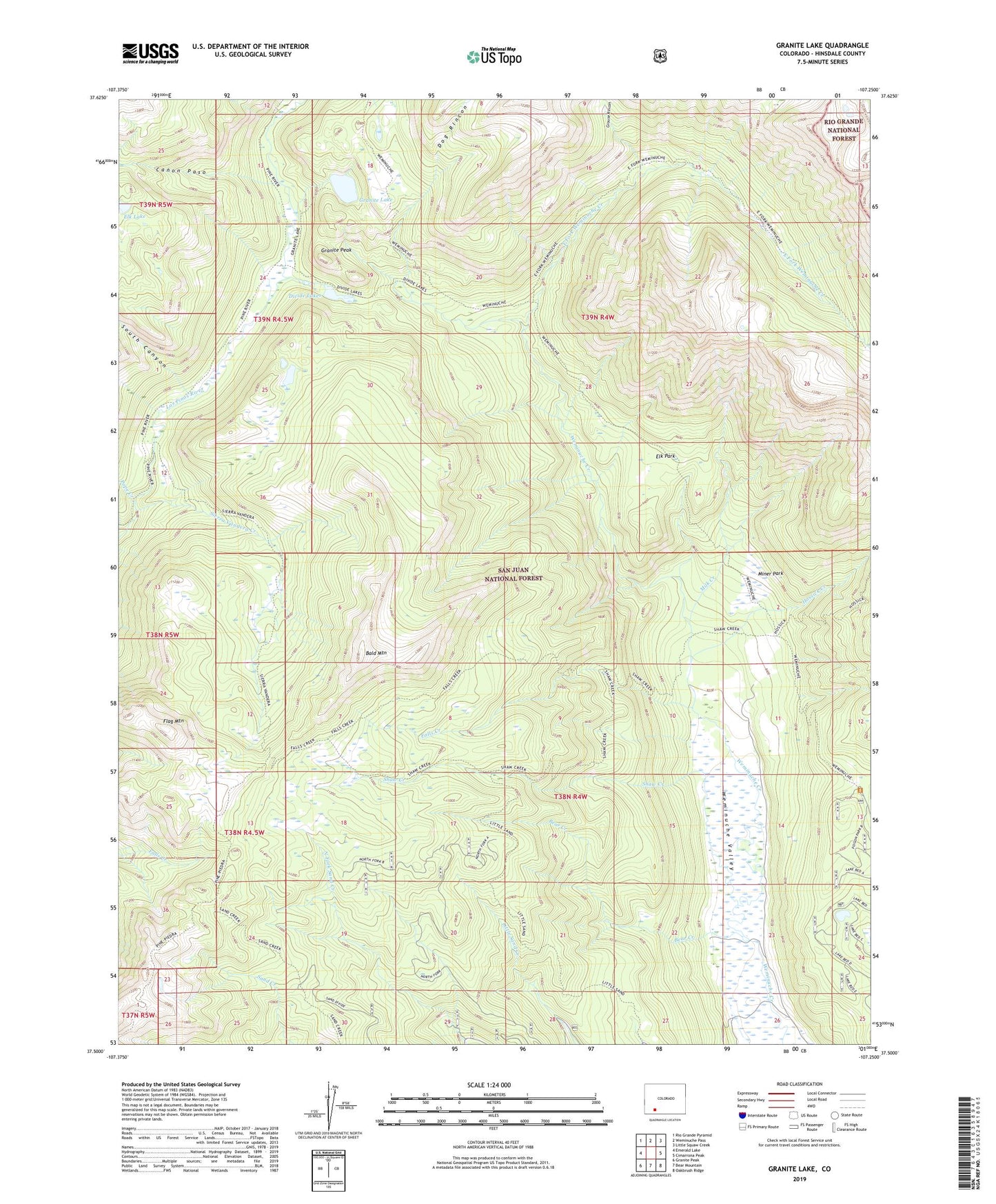 Granite Lake Colorado US Topo Map Image