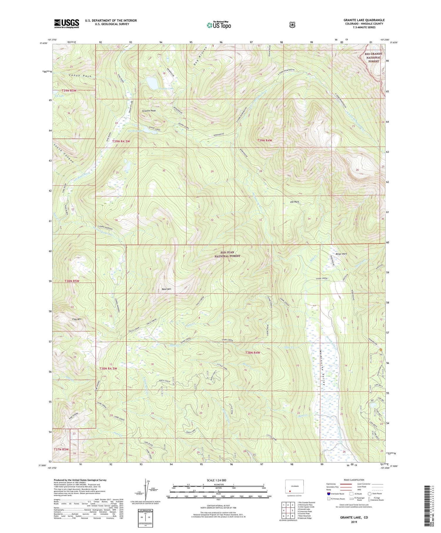 Granite Lake Colorado US Topo Map Image