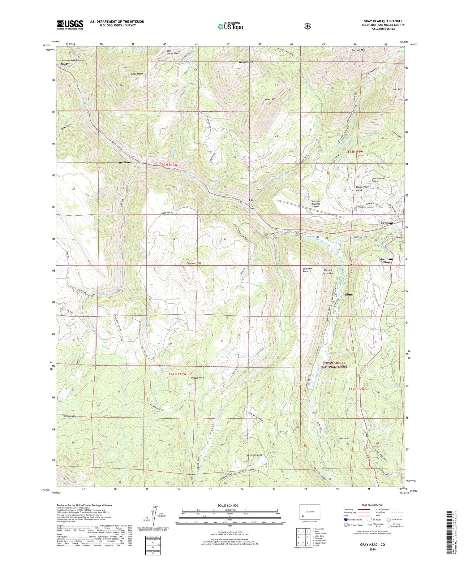 Gray Head Colorado US Topo Map Image