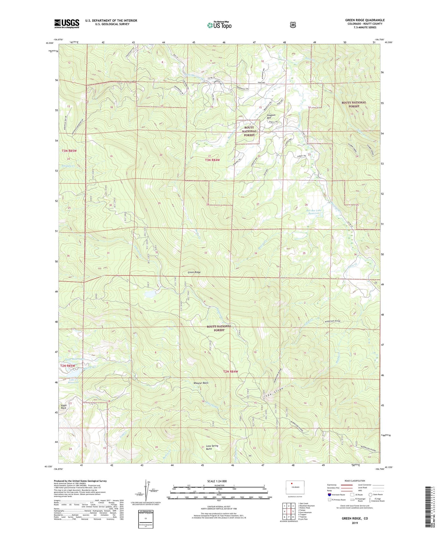 Green Ridge Colorado US Topo Map Image