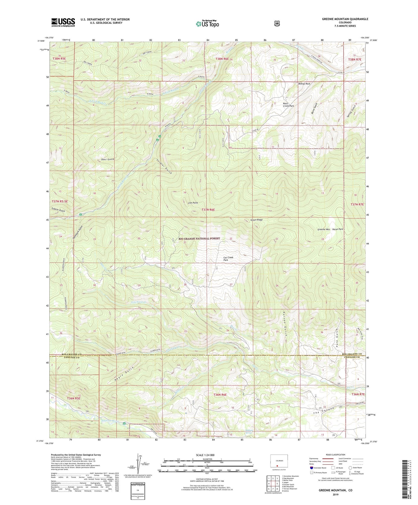 Greenie Mountain Colorado US Topo Map Image