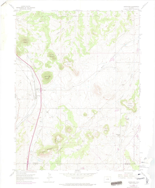Classic USGS Greenland Colorado 7.5'x7.5' Topo Map Image