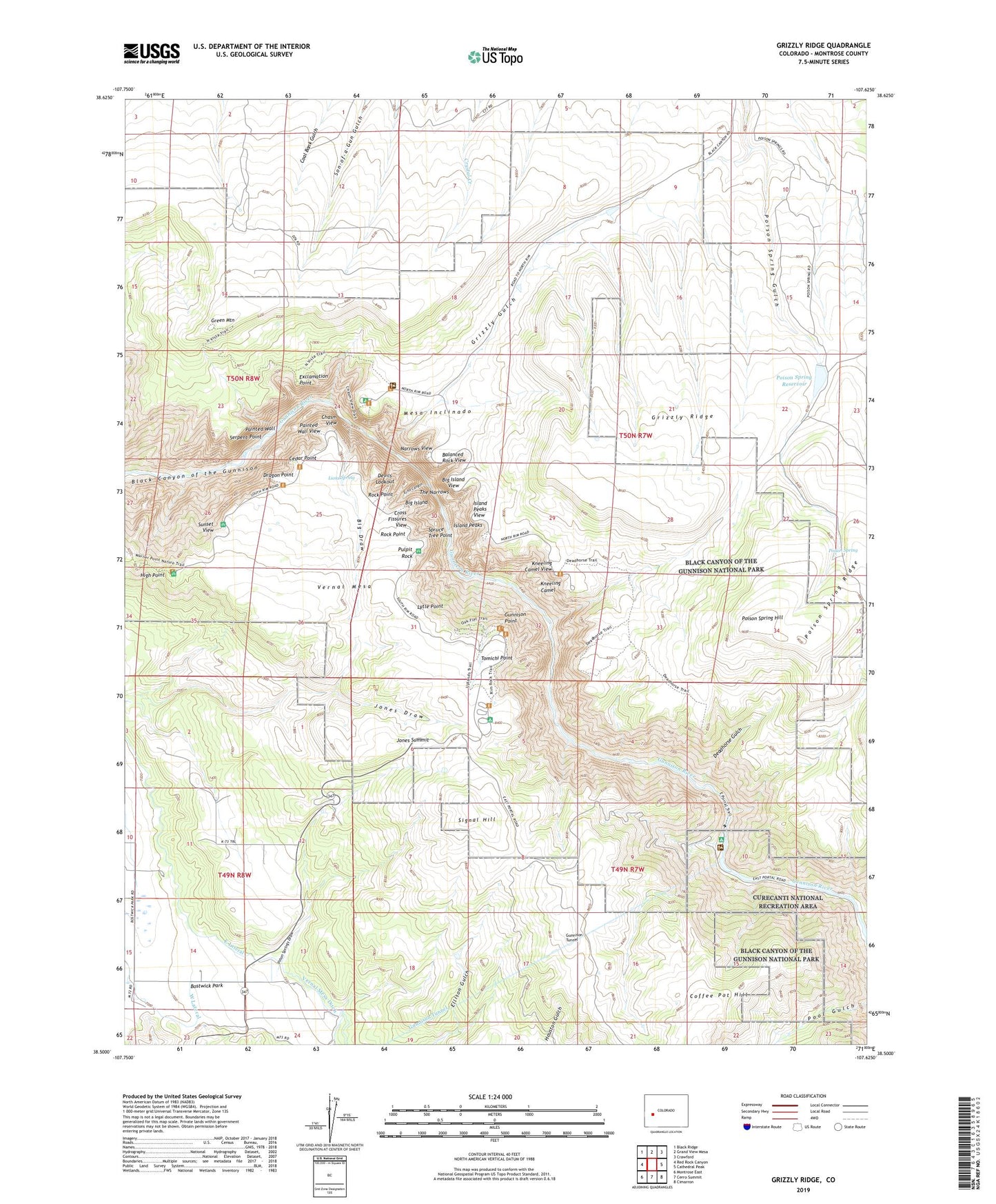 Grizzly Ridge Colorado US Topo Map Image
