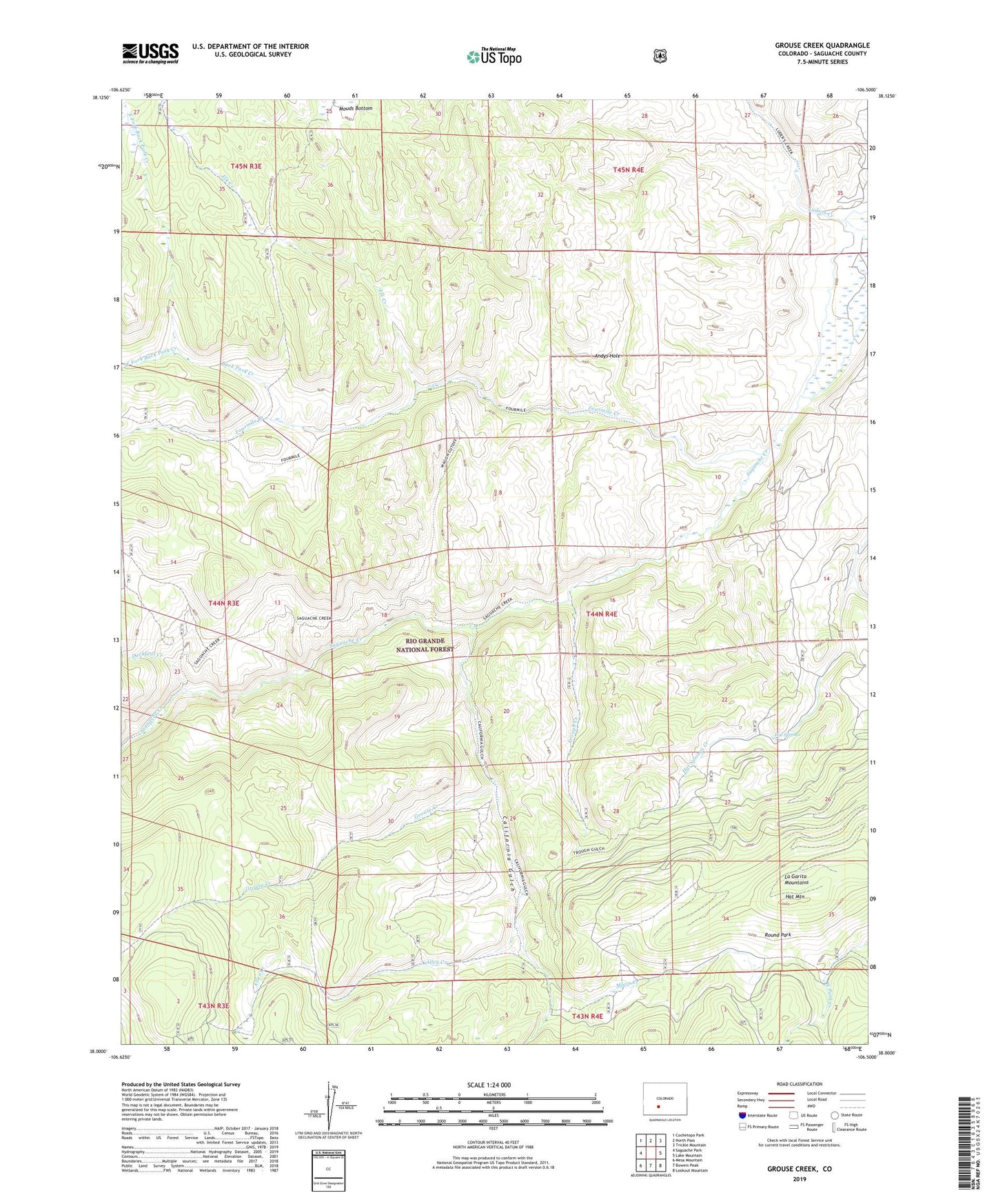 Grouse Creek Colorado US Topo Map Image