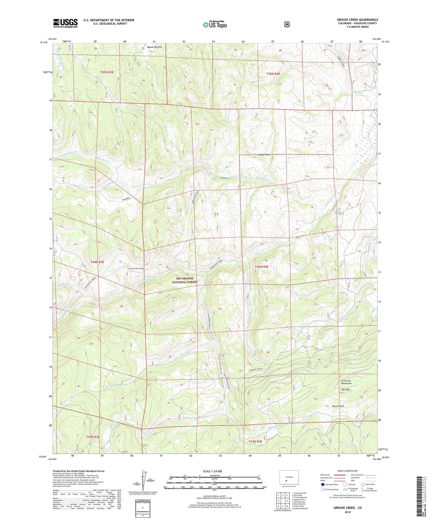 Grouse Creek Colorado US Topo Map Image