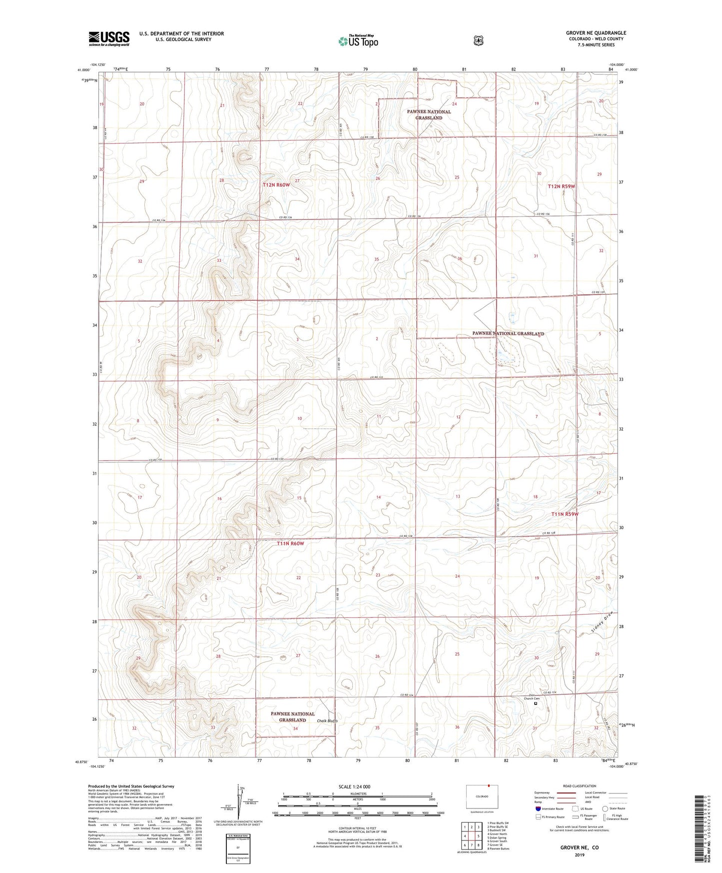 Grover NE Colorado US Topo Map Image