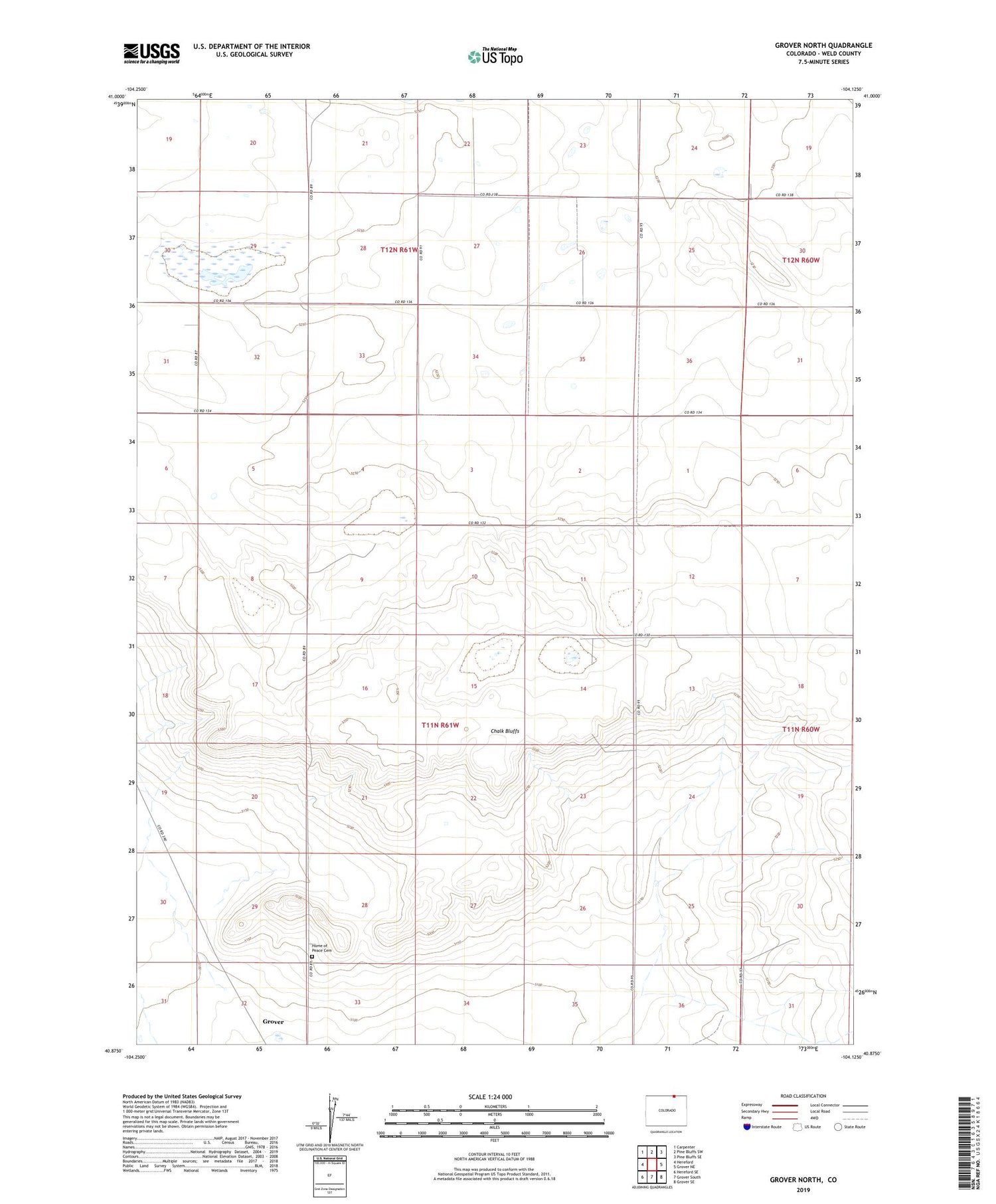 Grover North Colorado US Topo Map Image
