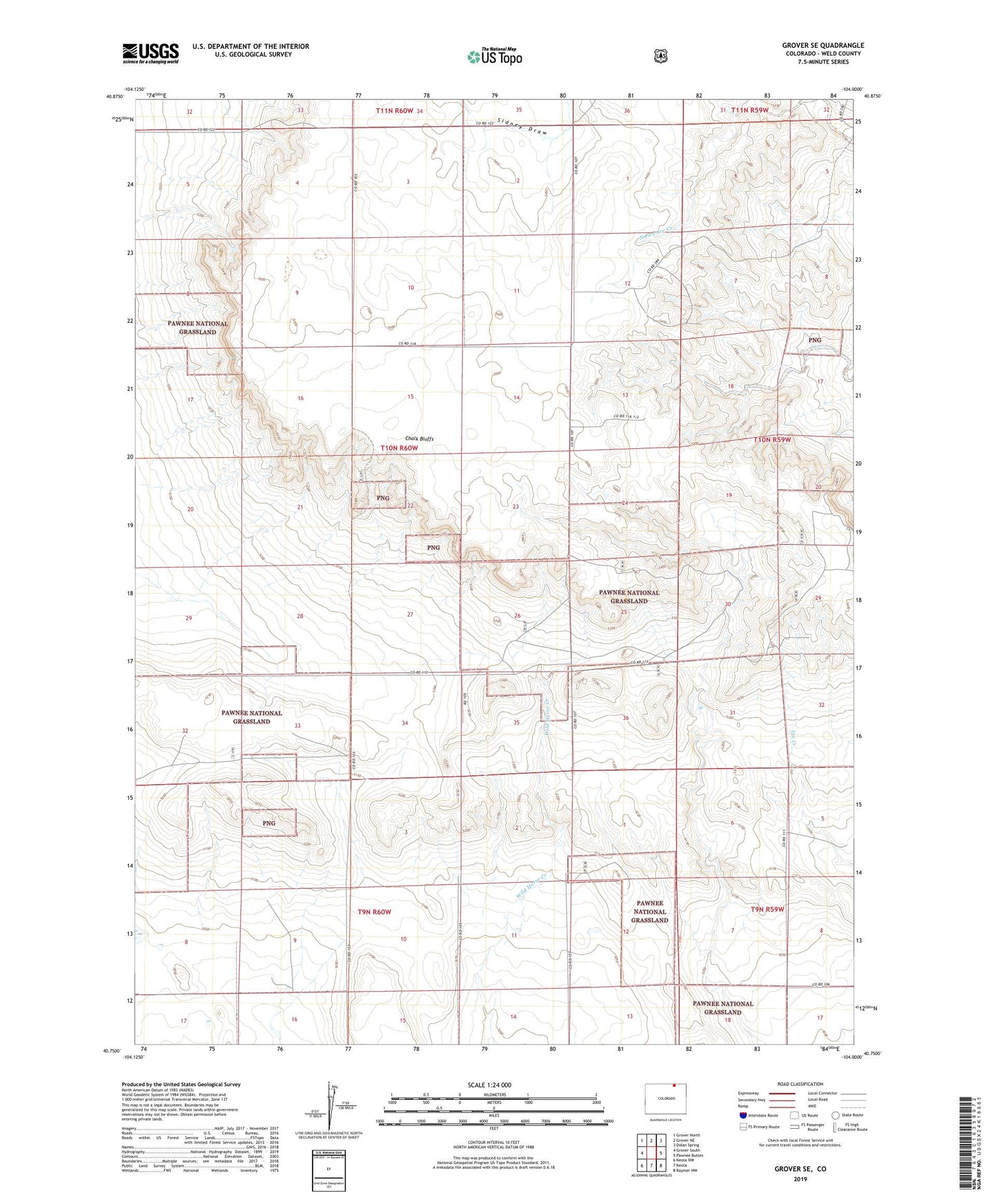 Grover SE Colorado US Topo Map Image