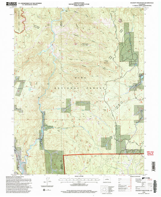 Classic USGS Hackett Mountain Colorado 7.5'x7.5' Topo Map Image